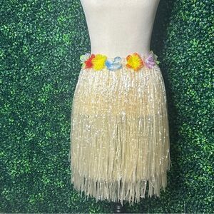 Kid’s Hawaiian Luau Grass Floral Skirt Sz 10/12